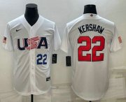 Wholesale Cheap Mens USA Baseball #22 Clayton Kershaw Number 2023 White World Baseball Classic Stitched Jersey