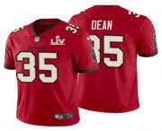 Wholesale Cheap Men's Tampa Bay Buccaneers #35 Jamel Dean Red 2021 Super Bowl LV Limited Stitched NFL Jersey
