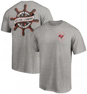 Wholesale Cheap Men\'s Tampa Bay Buccaneers Fanatics Branded Heathered Gray Super Bowl LV Champions Hometown Wheel T-Shirt