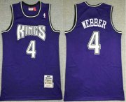 Wholesale Cheap Men's Sacramento Kings #4 Chris Webber Purple 1998-99 Hardwood Classics Soul Swingman Stitched NBA Throwback Jersey