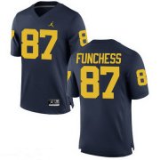 Wholesale Cheap Men's Michigan Wolverines #87 Devin Funchess Navy Blue Stitched College Football Brand Jordan NCAA Jersey
