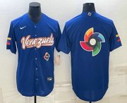 Wholesale Cheap Men's Venezuela Baseball 2023 Royal World Big Logo With Patch Classic Stitched Jerseys
