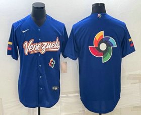 Wholesale Cheap Men\'s Venezuela Baseball 2023 Royal World Big Logo With Patch Classic Stitched Jerseys