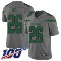 Wholesale Cheap Nike Jets #26 Le'Veon Bell Gray Youth Stitched NFL Limited Inverted Legend 100th Season Jersey