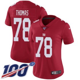Wholesale Cheap Nike Giants #78 Andrew Thomas Red Alternate Women\'s Stitched NFL 100th Season Vapor Untouchable Limited Jersey