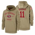 Wholesale Cheap San Francisco 49ers #11 Marquise Goodwin Nike Tan 2019 Salute To Service Name & Number Sideline Therma Pullover Hoodie