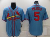 Wholesale Cheap Men's St Louis Cardinals #5 Albert Pujols Light Blue Stitched MLB Cool Base Nike Jersey