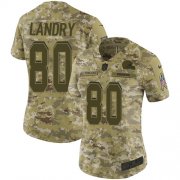 Wholesale Cheap Nike Browns #80 Jarvis Landry Camo Women's Stitched NFL Limited 2018 Salute to Service Jersey