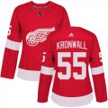 Wholesale Cheap Adidas Red Wings #55 Niklas Kronwall Red Home Authentic Women's Stitched NHL Jersey