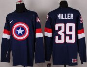 Wholesale Cheap Olympic Team USA #39 Ryan Miller Navy Blue Captain America Fashion Stitched NHL Jersey