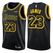 Wholesale Cheap Women's Nike Los Angeles Lakers #23 LeBron James Black NBA Swingman City Edition Jersey