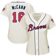 Wholesale Cheap Braves #16 Brian McCann Cream Alternate Women's Stitched MLB Jersey