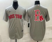 Wholesale Cheap Men's Boston Red Sox Big Logo Grey Stitched MLB Cool Base Nike Jersey