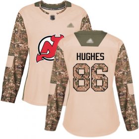 Wholesale Cheap Adidas Devils #86 Jack Hughes Camo Authentic 2017 Veterans Day Women\'s Stitched NHL Jersey