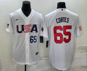 Wholesale Cheap Men's USA Baseball #65 Nestor Cortes Number 2023 White World Classic Stitched Jersey