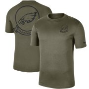 Wholesale Cheap Men's Philadelphia Eagles Nike Olive 2019 Salute to Service Sideline Seal Legend Performance T-Shirt