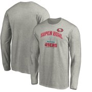 Wholesale Cheap Men's San Francisco 49ers NFL Heather Gray Super Bowl LIV Bound Heart & Soul Long Sleeve T-Shirt