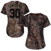 Wholesale Cheap Mets #30 Michael Conforto Camo Realtree Collection Cool Base Women's Stitched MLB Jersey