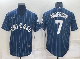 Wholesale Cheap Men\'s Chicago White Sox #7 Tim Anderson Navy Cool Base Stitched Jersey