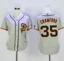 Wholesale Cheap Giants #35 Brandon Crawford Grey Women's Road 2 Stitched MLB Jersey