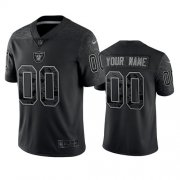 Wholesale Cheap Men's Las Vegas Raiders Active Player Custom Black Reflective Limited Stitched Football Jersey