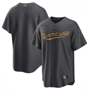 Wholesale Cheap Men\'s Minnesota Twins Blank Charcoal 2022 All-Star Cool Base Stitched Baseball Jersey