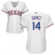 Wholesale Cheap Rangers #14 Carlos Gomez White Home Women's Stitched MLB Jersey