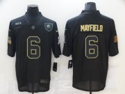 Wholesale Cheap Men's Cleveland Browns #6 Baker Mayfield Black 2020 Salute To Service Stitched NFL Nike Limited Jersey