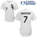 Wholesale Cheap White Sox #7 Tim Anderson White(Black Strip) Home Cool Base Stitched Youth MLB Jersey