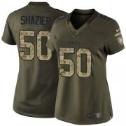 Wholesale Cheap Nike Steelers #50 Ryan Shazier Green Women's Stitched NFL Limited 2015 Salute to Service Jersey