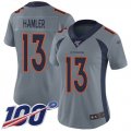 Wholesale Cheap Nike Broncos #13 KJ Hamler Gray Women's Stitched NFL Limited Inverted Legend 100th Season Jersey
