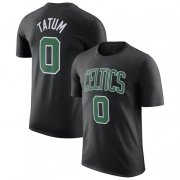 Wholesale Cheap Men's Boston Celtics #0 Jayson Tatum Black 2022-23 Statement Edition Name & Number T-Shirt