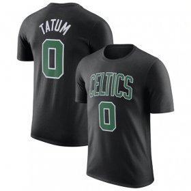 Wholesale Cheap Men\'s Boston Celtics #0 Jayson Tatum Black 2022-23 Statement Edition Name & Number T-Shirt