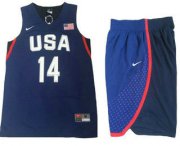 Wholesale Cheap 2016 Olympics Team USA Men's #14 Danny Green Navy Blue Revolution 30 Swingman Basketball Jersey With Shorts