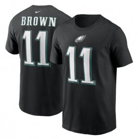 Wholesale Cheap Men\'s Philadelphia Eagles #11 A. J. Brown 2022 Black Name & Number T-Shirt