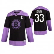 Wholesale Cheap Adidas Bruins #33 Zdeno Chara Men's Black Hockey Fights Cancer Practice NHL Jersey