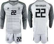 Wholesale Cheap Germany #22 Ter Stegen Grey Goalkeeper Long Sleeves Soccer Country Jersey