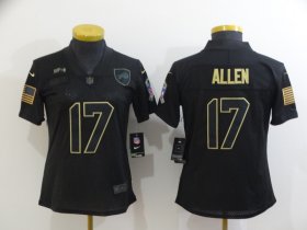 Wholesale Cheap Women\'s Buffalo Bills #17 Josh Allen Black 2020 Salute To Service Stitched NFL Nike Limited Jersey
