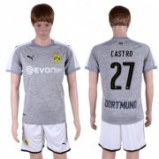 Wholesale Cheap Dortmund #27 Castro Grey Soccer Club Jersey
