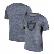 Wholesale Cheap Men's Las Vegas Raiders Nike Gray Black Striped Logo Performance T-Shirt