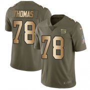 Wholesale Cheap Nike Giants #78 Andrew Thomas Olive/Gold Men's Stitched NFL Limited 2017 Salute To Service Jersey