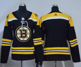 Wholesale Cheap Adidas Bruins Blank Black Home Authentic Women\'s Stitched NHL Jersey