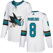 Wholesale Cheap Adidas Sharks #8 Joe Pavelski White Road Authentic Stitched Youth NHL Jersey