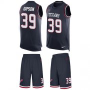 Wholesale Cheap Nike Texans #39 Tashaun Gipson Navy Blue Team Color Men's Stitched NFL Limited Tank Top Suit Jersey