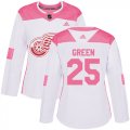 Wholesale Cheap Adidas Red Wings #25 Mike Green White/Pink Authentic Fashion Women's Stitched NHL Jersey