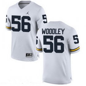 Wholesale Cheap Men\'s Michigan Wolverines #56 LaMarr Woodley White Stitched College Football Brand Jordan NCAA Jersey
