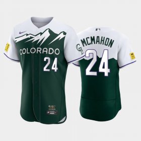 Wholesale Men\'s Colorado Rockies #24 Ryan McMahon 2022 Green City Connect Flex Base Stitched Jersey