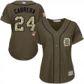 Wholesale Cheap Tigers #24 Miguel Cabrera Green Salute to Service Women's Stitched MLB Jersey