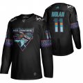 Wholesale Cheap San Jose Sharks #11 Owen Nolan Men's Adidas 2020 Los Tiburones Limited NHL Jersey Black