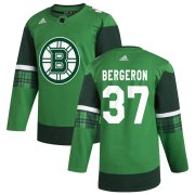 Wholesale Cheap Boston Bruins #37 Patrice Bergeron Men's Adidas 2020 St. Patrick's Day Stitched NHL Jersey Green.jpg
